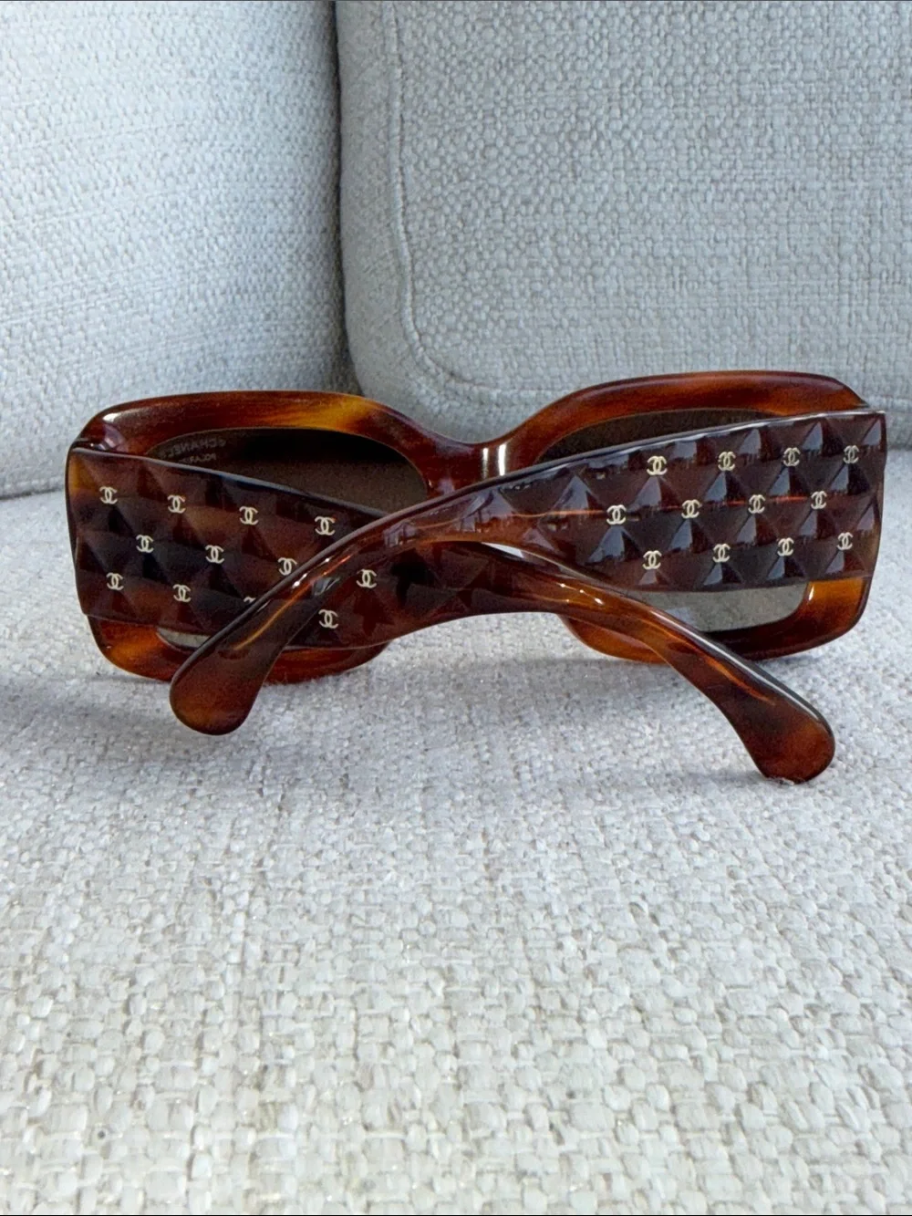CHANEL Tortoiseshell Square Sunglasses
